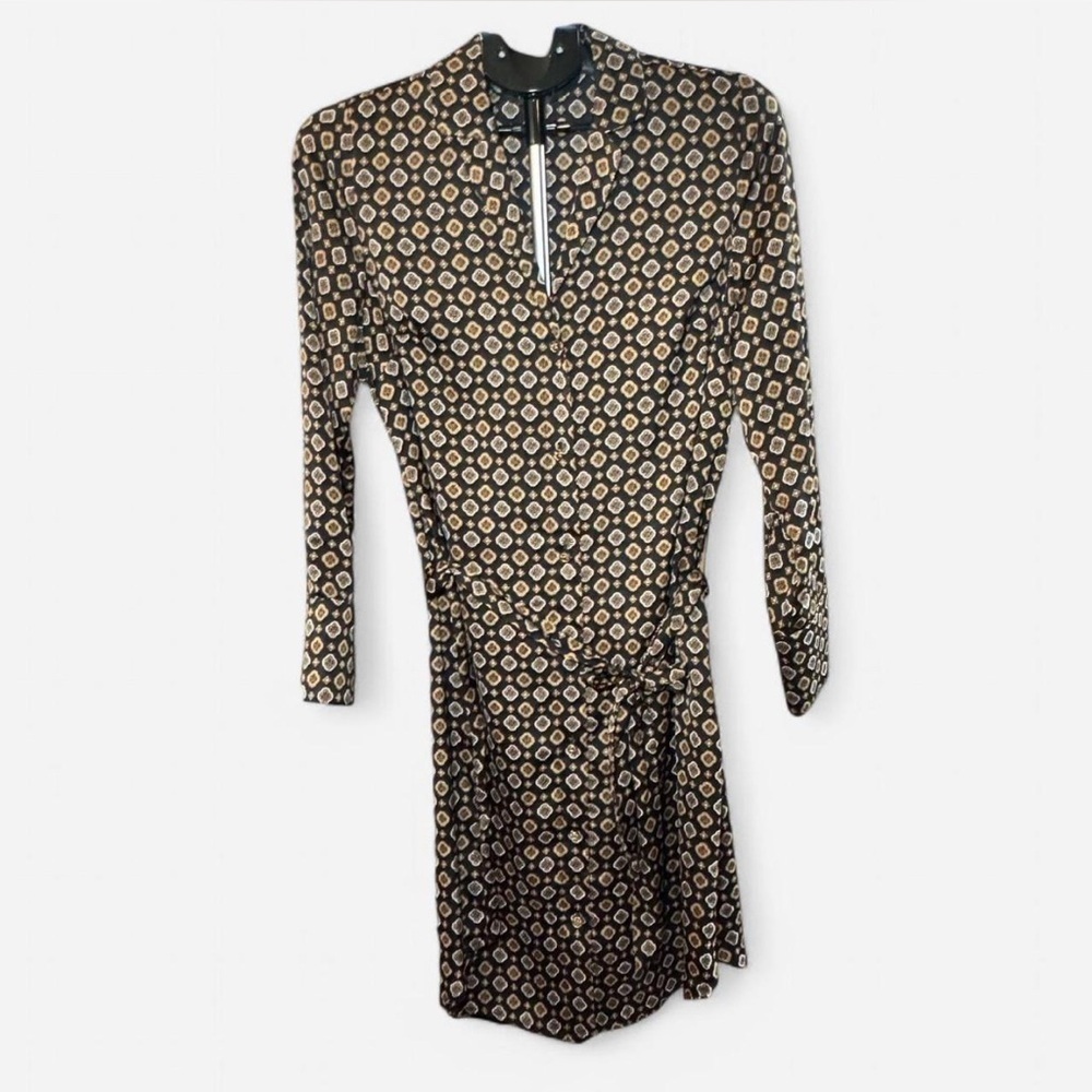 Michael Kors Marigold Print Silky long sleeve Midi Women's Dress